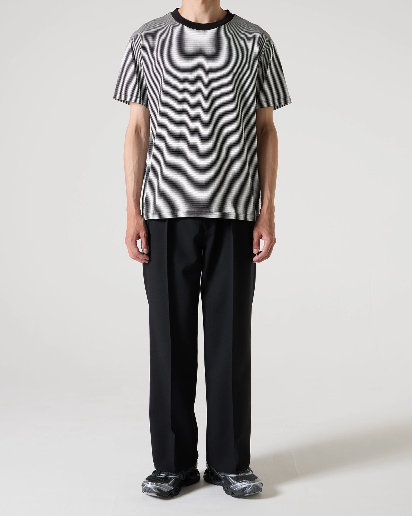 Albini cotton border T-shirt (White)