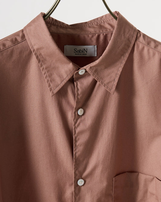 100/2 broad regular collar shirt (Pink brown)
