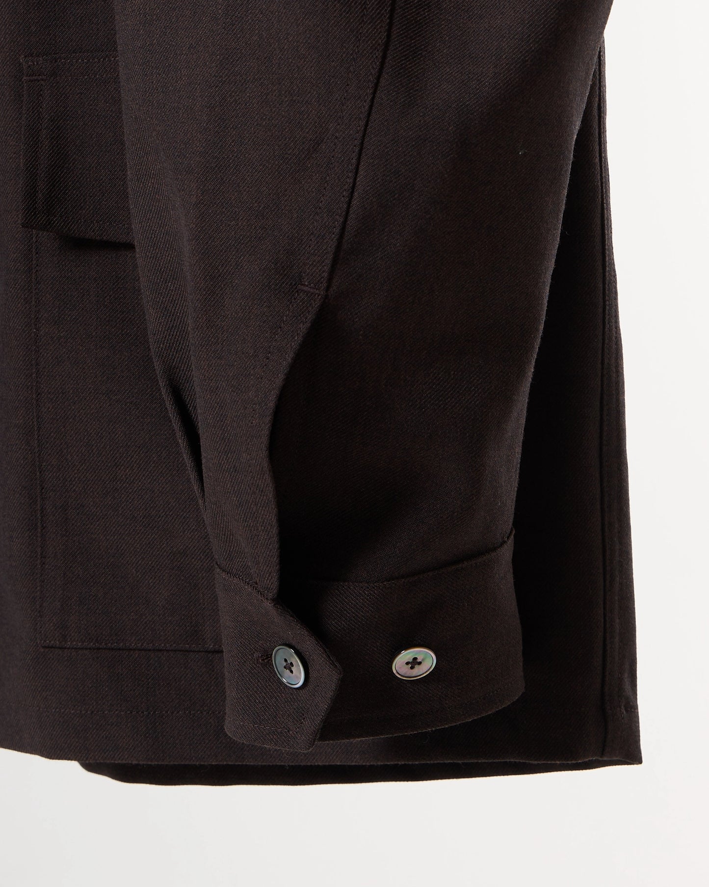 TW twill dress fatigue shirt jacket (Brown)