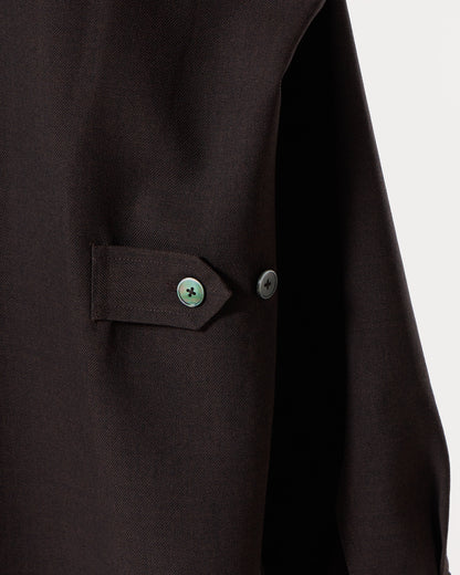 TW twill dress fatigue shirt jacket (Brown)