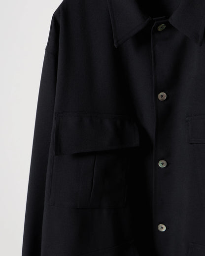 TW twill dress fatigue shirt jacket (Black)