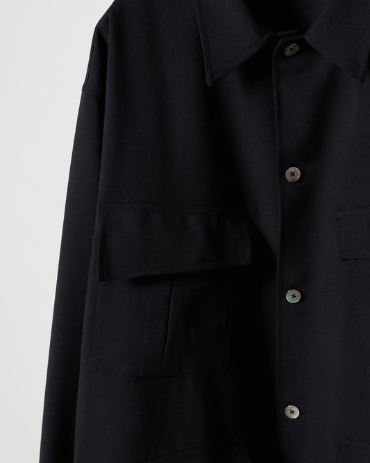 TW twill dress fatigue shirt jacket (Black)