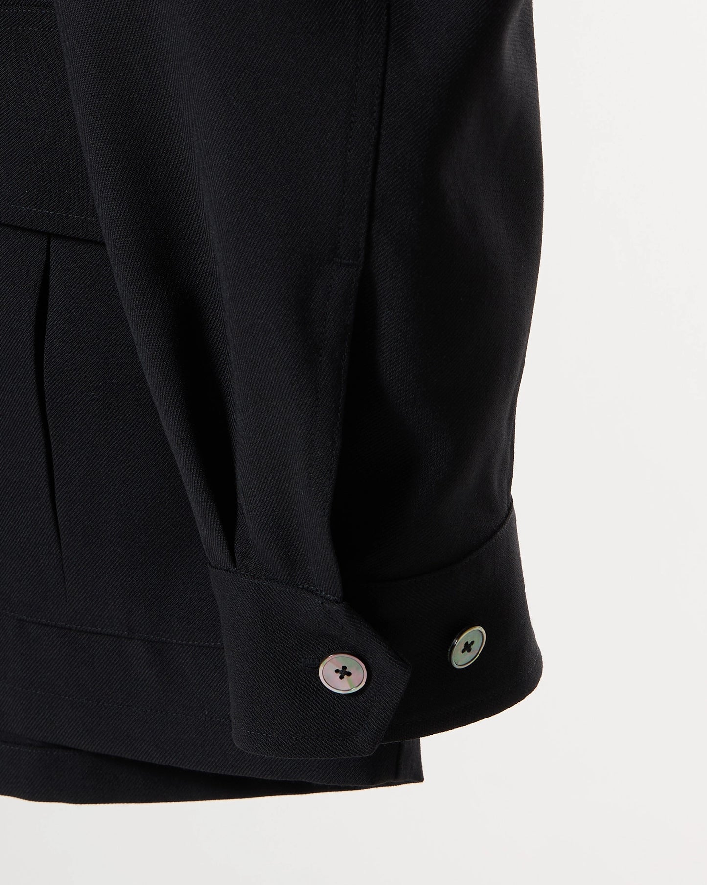 TW twill dress fatigue shirt jacket (Black)