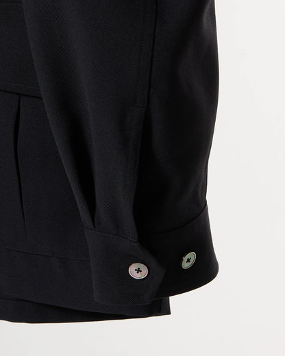 TW twill dress fatigue shirt jacket (Black)