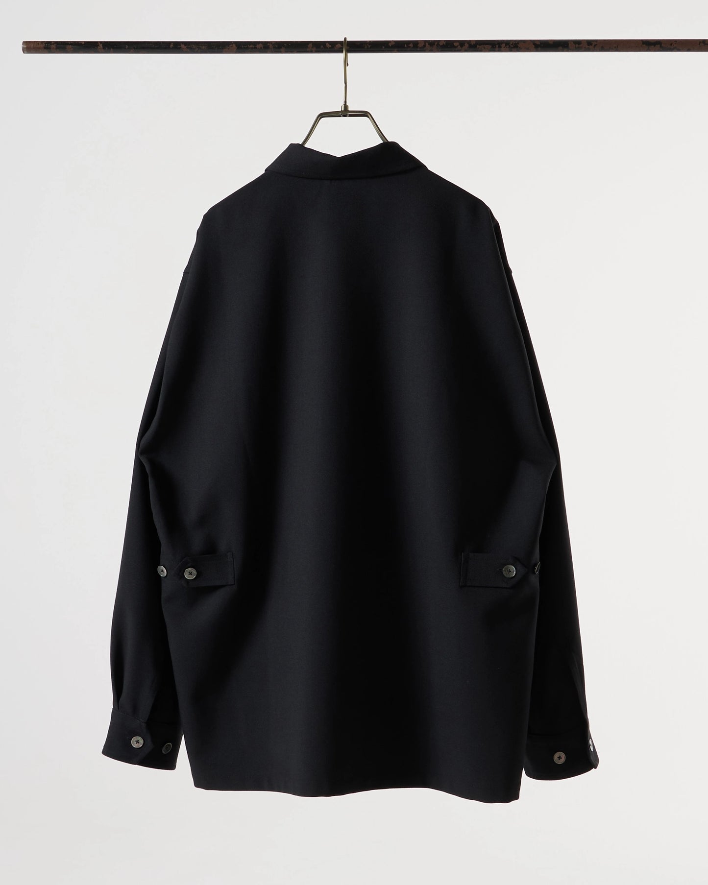 TW twill dress fatigue shirt jacket (Black)