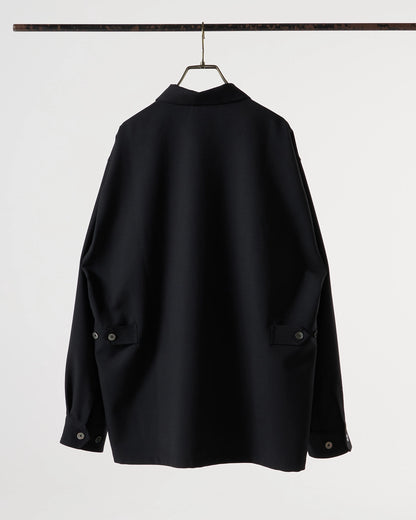 TW twill dress fatigue shirt jacket (Black)