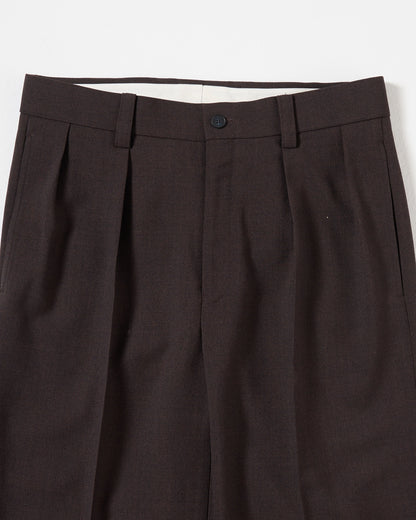 TW twill wide straight trousers (Brown)