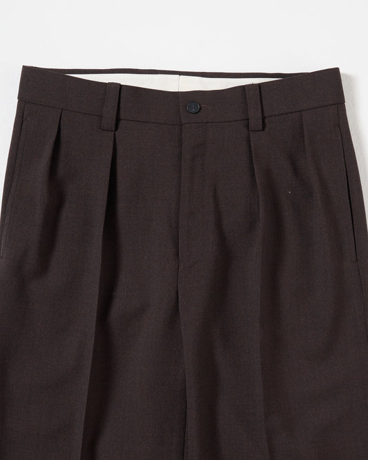 TW twill wide straight trousers (Brown)