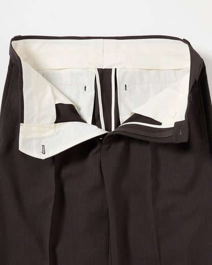 TW twill wide straight trousers (Brown)