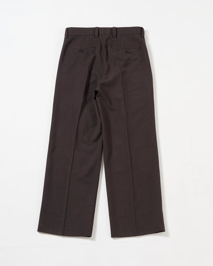 TW twill wide straight trousers (Brown)