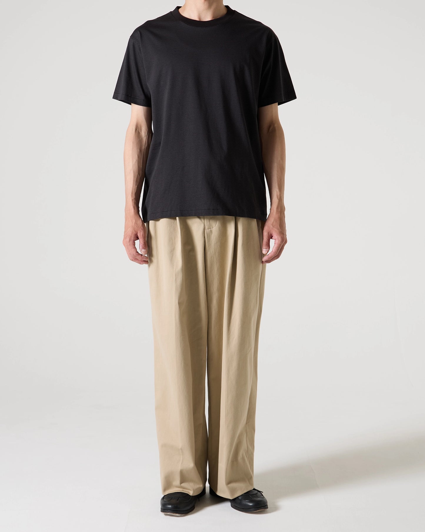 Albini cotton border T-shirt (Black)