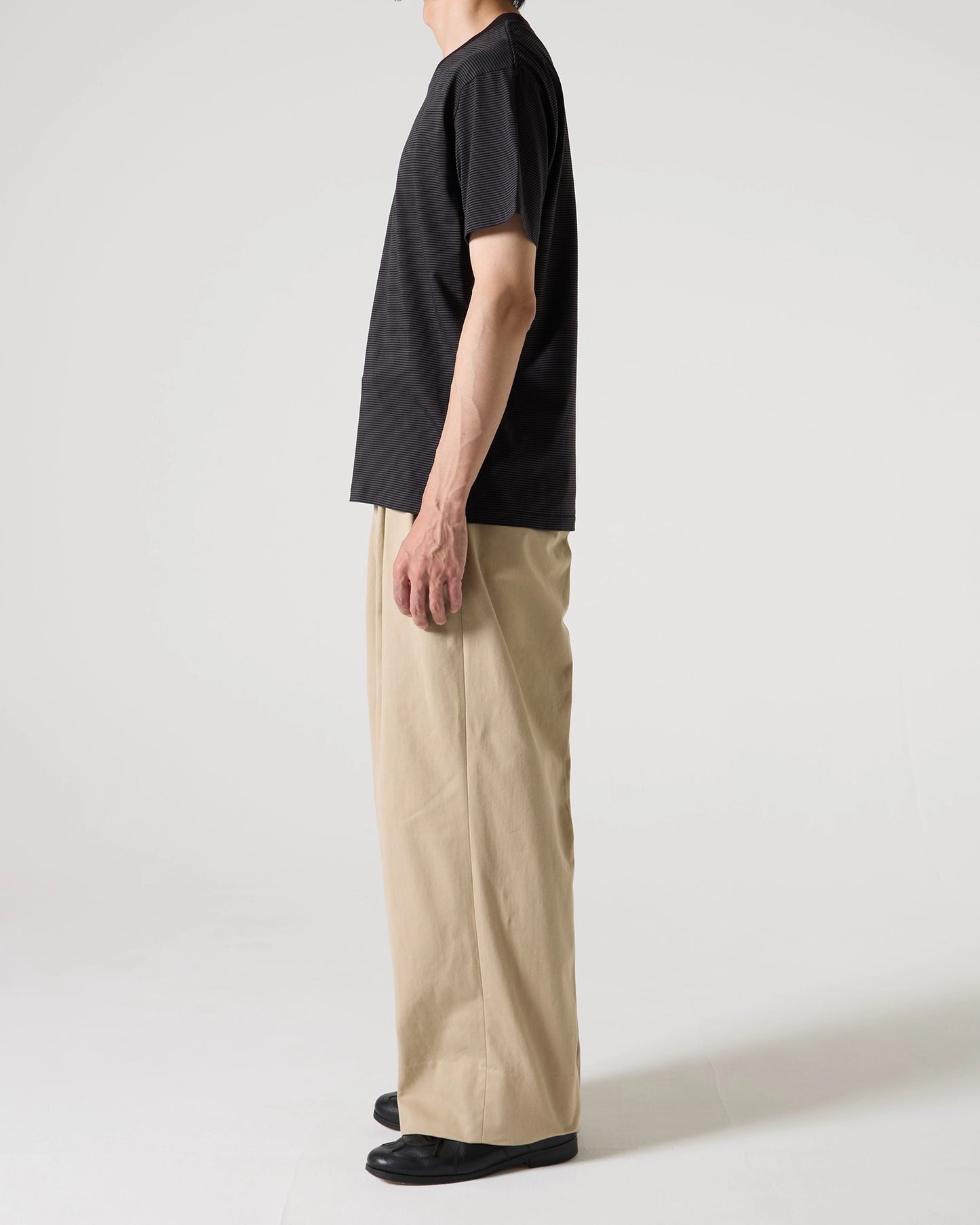 Albini cotton border T-shirt (Black)