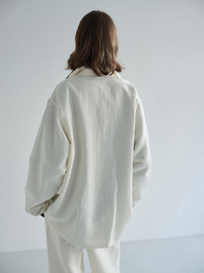 Grampians wool linen dress work jacket (Off-white)