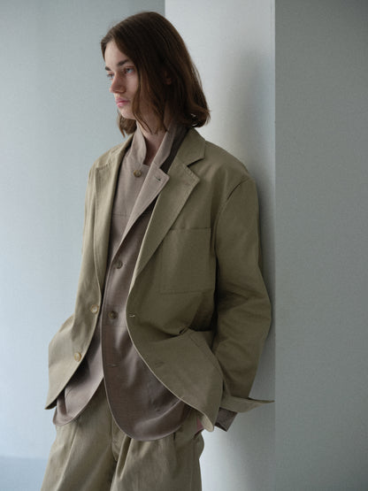 Cotton Cordura twill chino jacket (Beige)