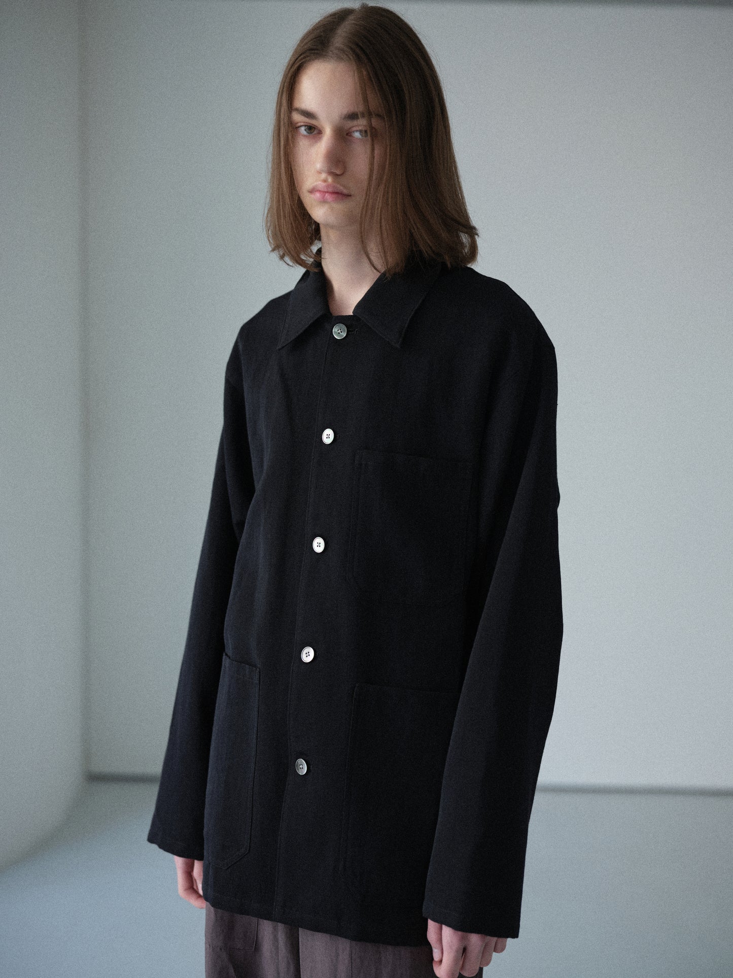 Grampians wool linen dress work jacket (Black)