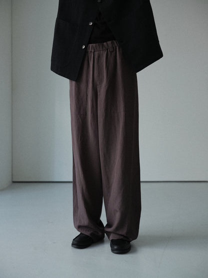 Linen rayon easy utility baker pants (Charcoal)