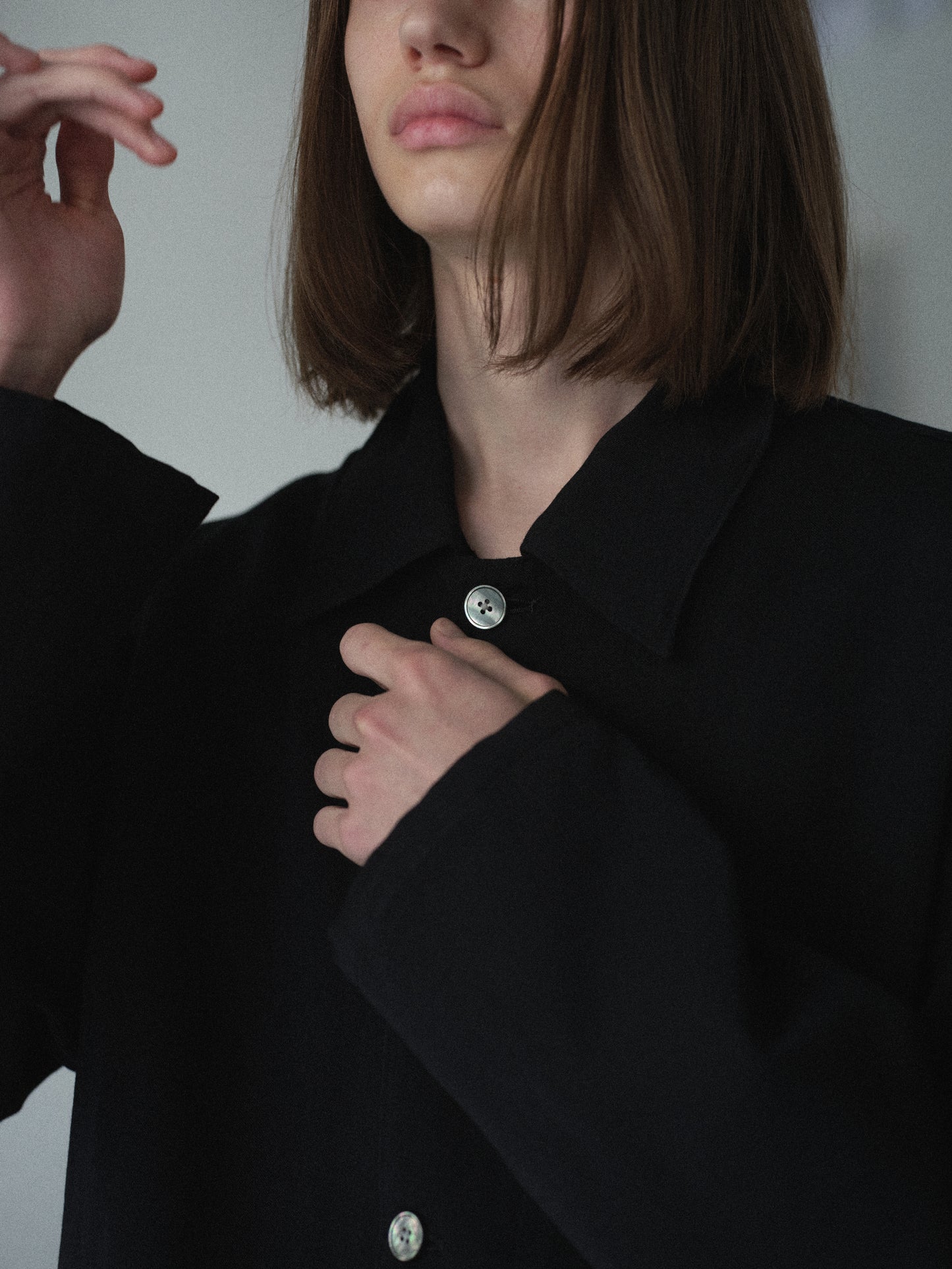 Grampians wool linen dress work jacket (Black)