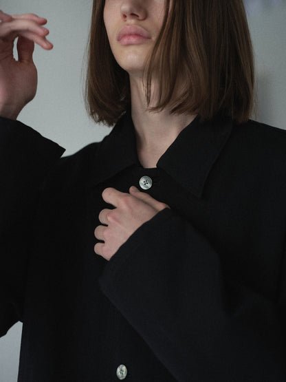 Grampians wool linen dress work jacket (Black)