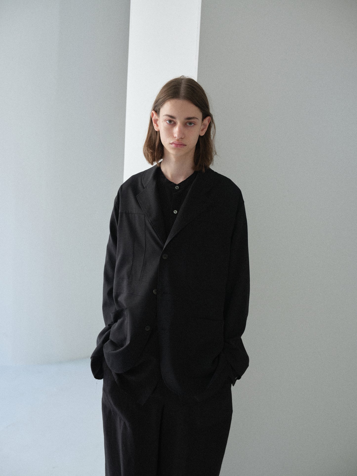 TW tropical washable Norfolk shirt jacket (Black)