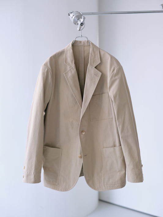 Cotton Cordura twill chino jacket (Beige)