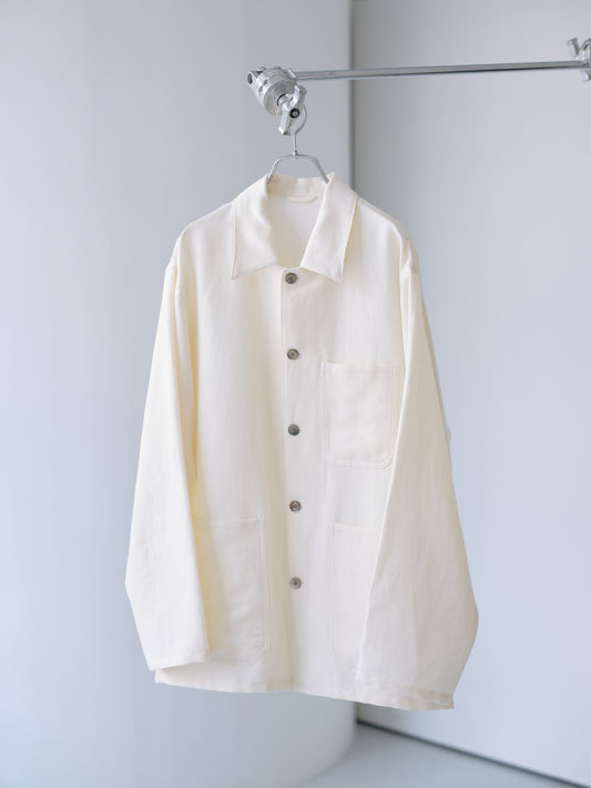 Grampians wool linen dress work jacket (Off-white)