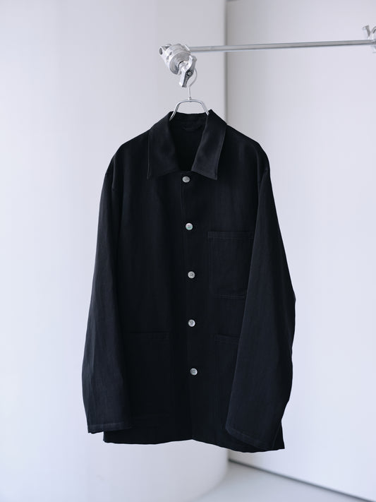 Grampians wool linen dress work jacket (Black)