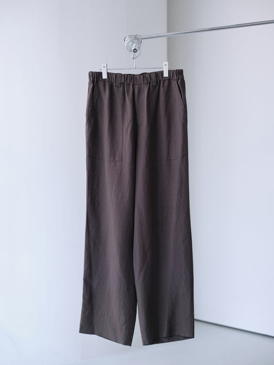 Linen rayon easy utility baker pants (Charcoal)