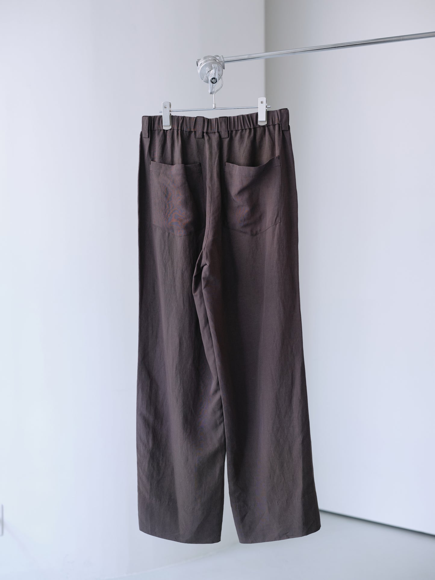Linen rayon easy utility baker pants (Charcoal)