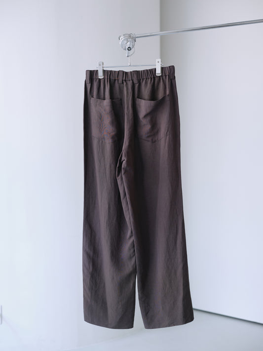 Linen rayon easy utility baker pants (Charcoal)