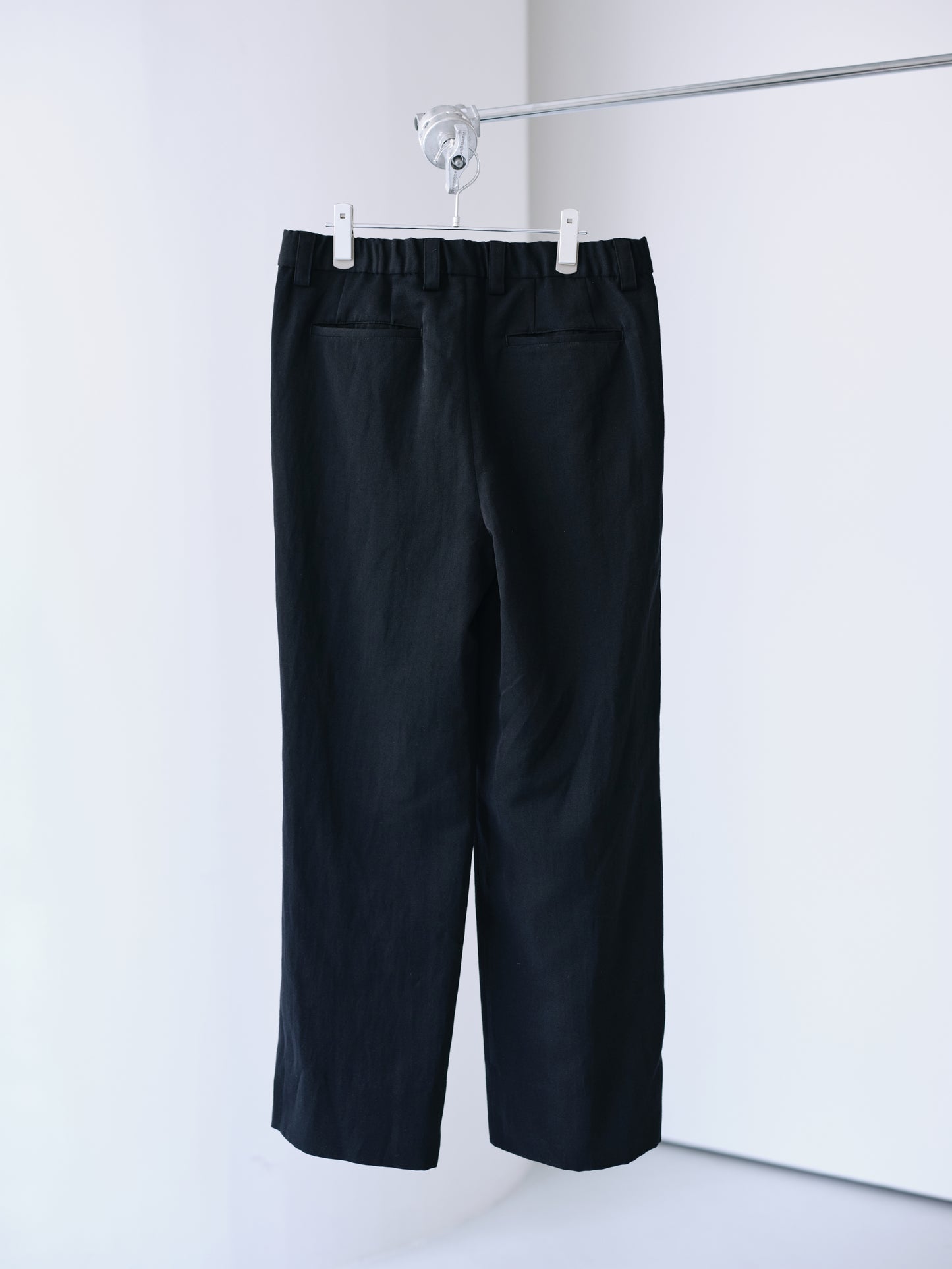 Grampians wool linen wide pants (Black)