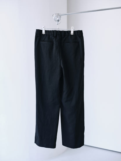 Grampians wool linen wide pants (Black)