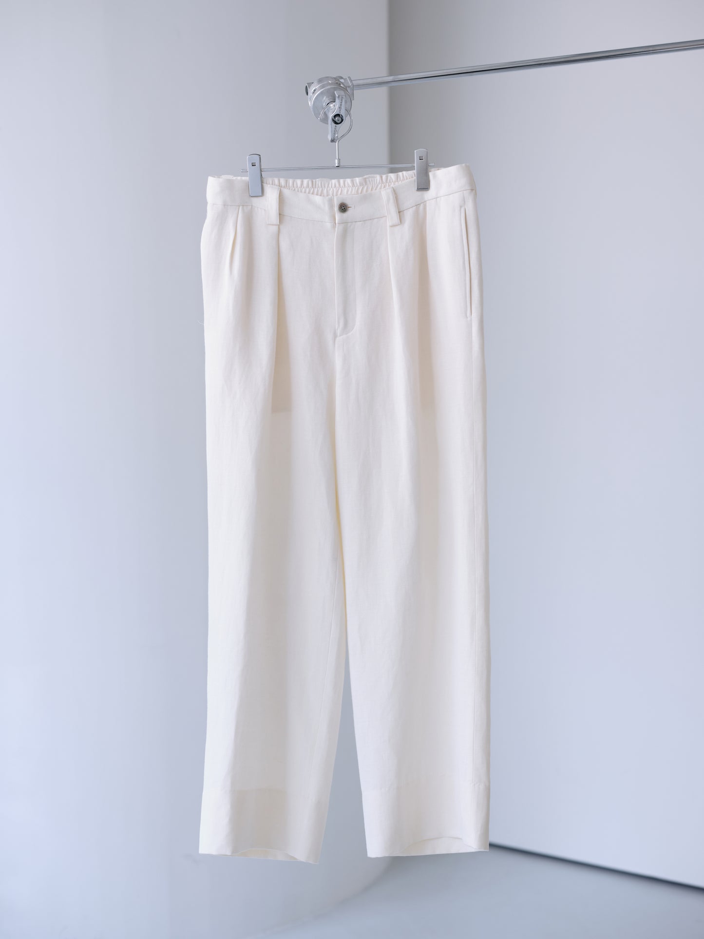 Grampians wool linen wide pants (Off-white)