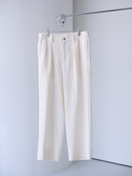 Grampians wool linen wide pants (Off-white)