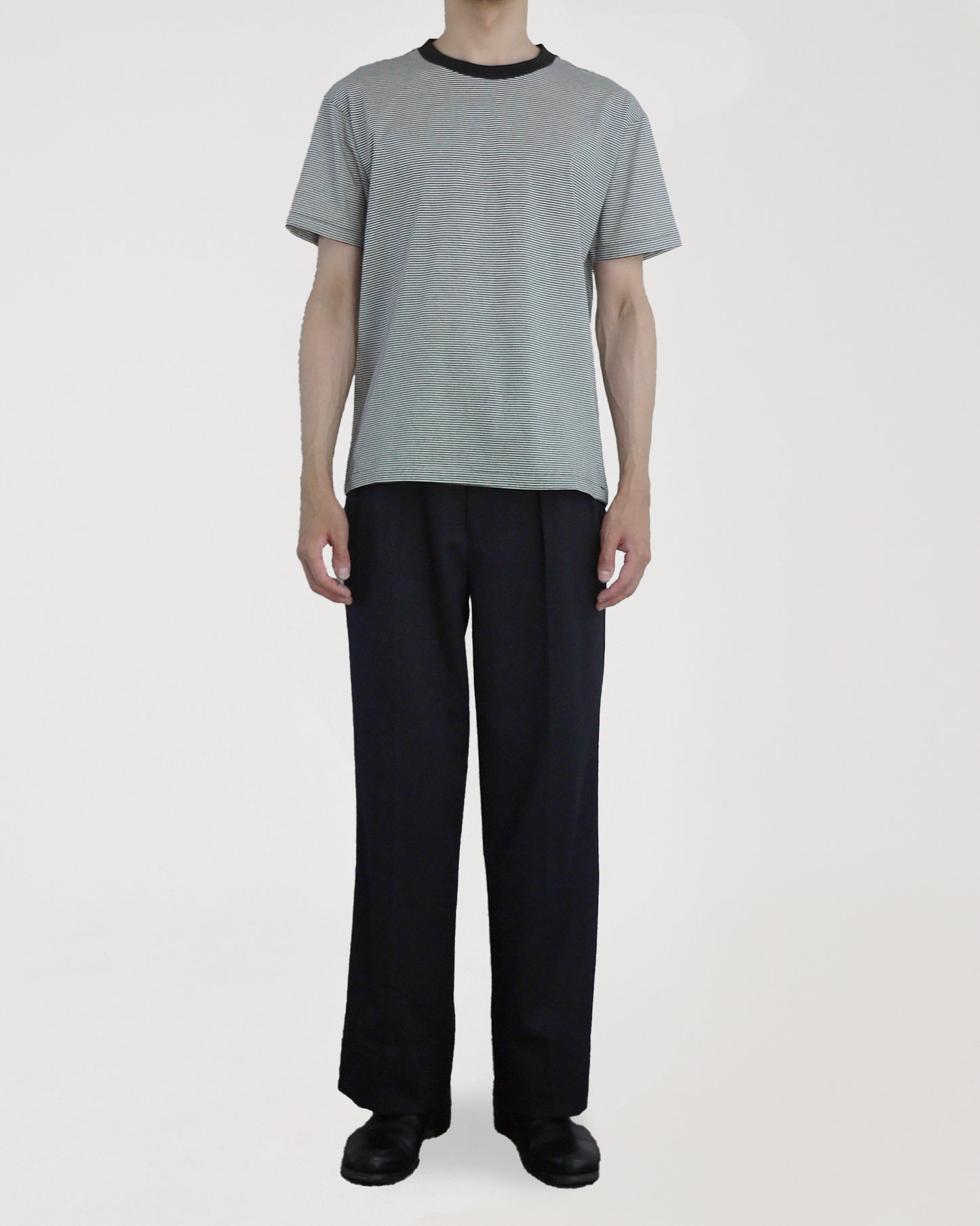 Albini cotton border T-shirt (White)