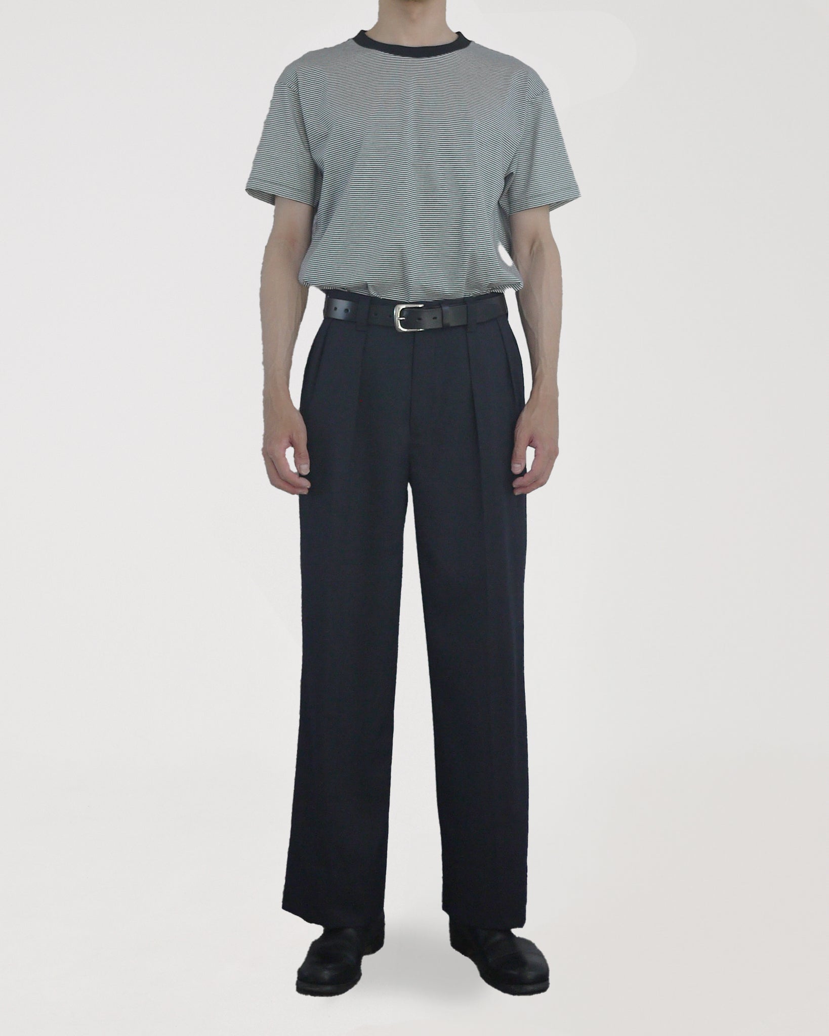 nagonstans Cotton Border Tシャツ ネイビー 38 USA製 00s INDEPENDENT Logo S/S Tee 紺 L インディペンデント